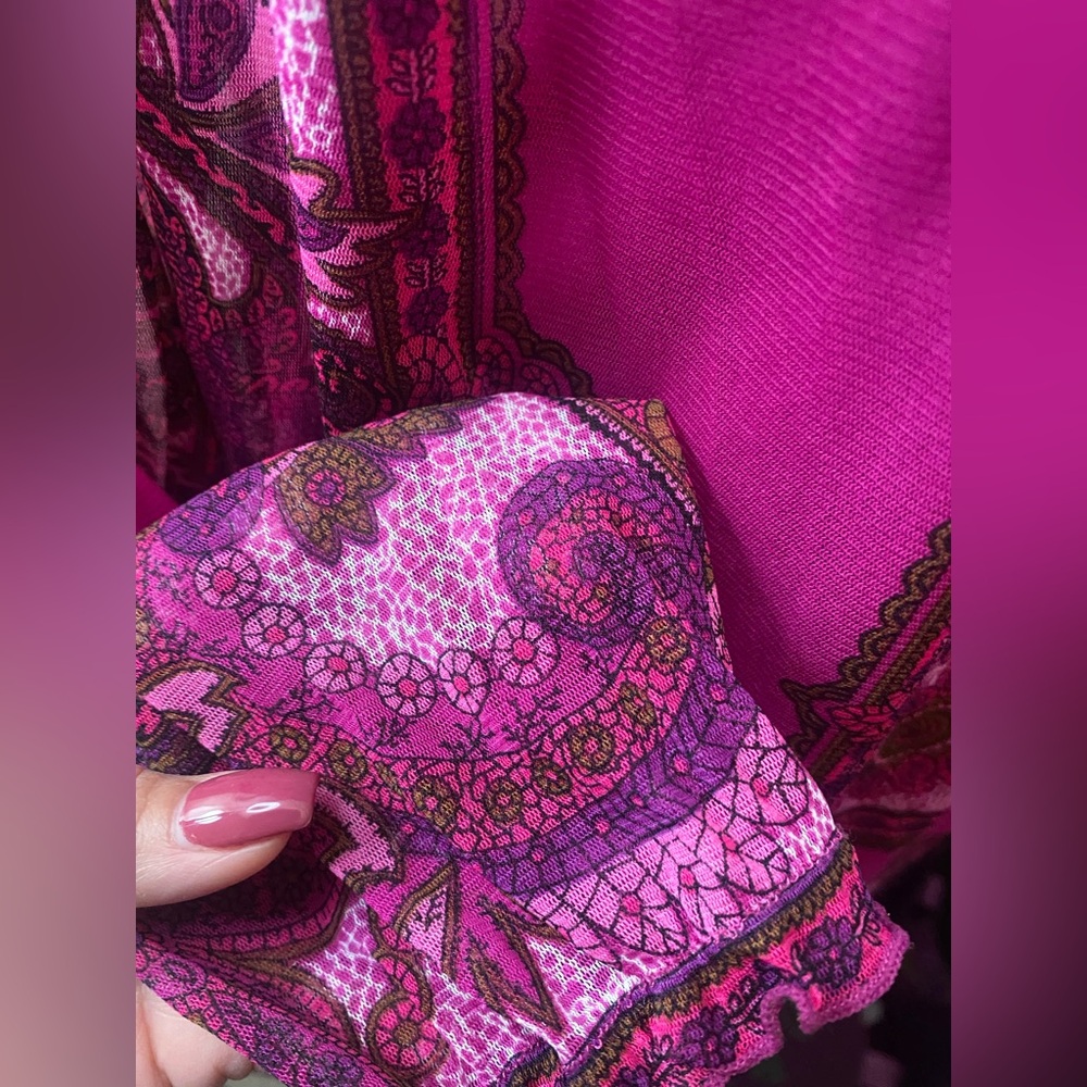 INC International Concepts Pink and Purple Patterned Top - Picture 2 of 4